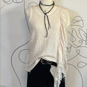 Free People Treat Me Tender Textured Top in Ivory size XS